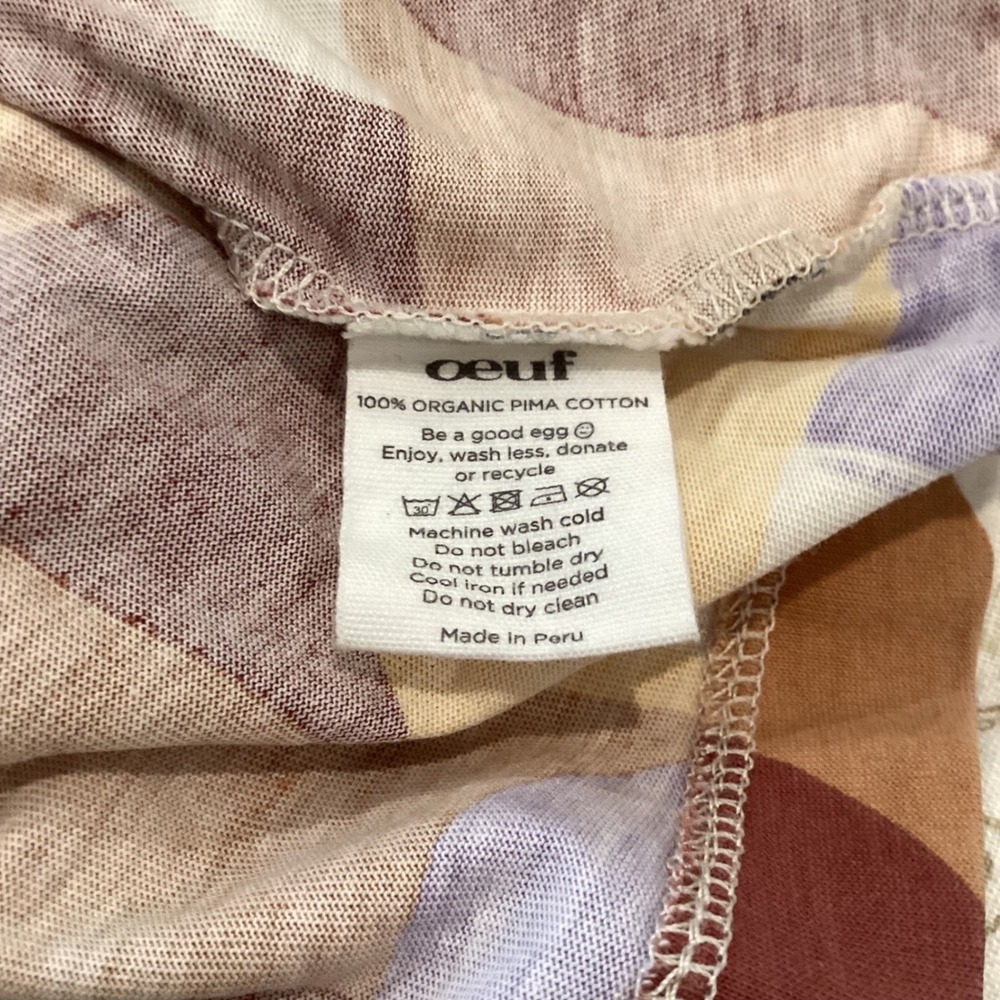 Oeuf Organic Cotton Dress Geometric Print Sleeveless Multi Color RARE Size 2-3Y - Picture 5 of 5